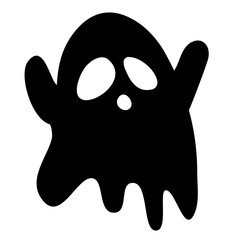 Black Ghost Cute Halloween Cartoon Vector 