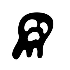 Black Ghost Cute Halloween Cartoon Vector 