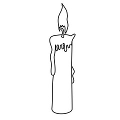Cartoon Candle Outlines Vector 