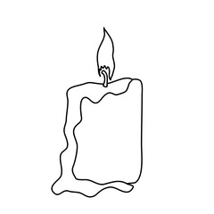 Cartoon Candle Outlines Vector 