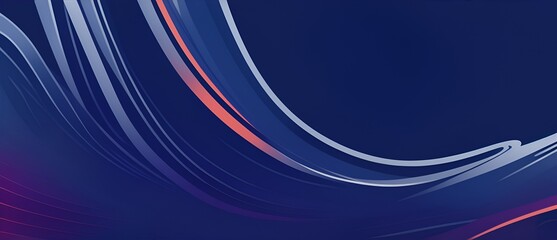 Curved wavy colorful lines on dark navy blue background from Generative AI