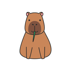 capybara icon. Cartoon capybara vector icon for web design isolated on white background