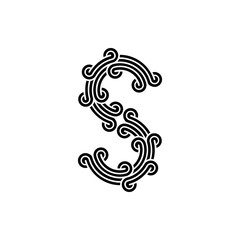 the logo consists of the letter S and wave combined. Outline and elegant.