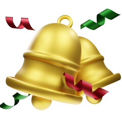 christmas bells with ribbon