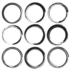 Hand drawn circle. Stock image. Vector illustration.