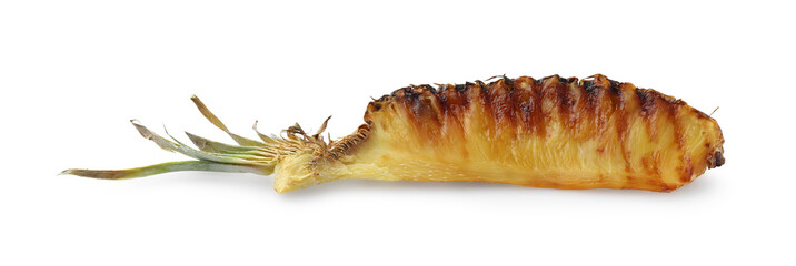 Piece of tasty grilled pineapple isolated on white