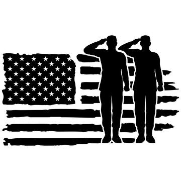 Soldier American Destressed Flag, Usa Flag Cut Files, Soldier Svg