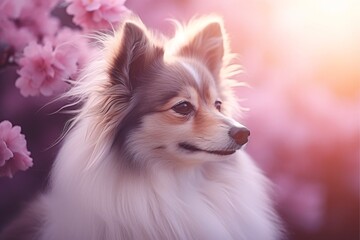 Obraz premium Close-up of cute dog with beautiful bokeh background