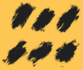 Set of ink vector black stain texture background