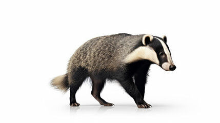Fototapeta premium Curious Badger standing in studio