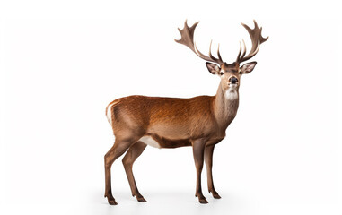 Naklejka na ściany i meble Majestic deer standing with antlers