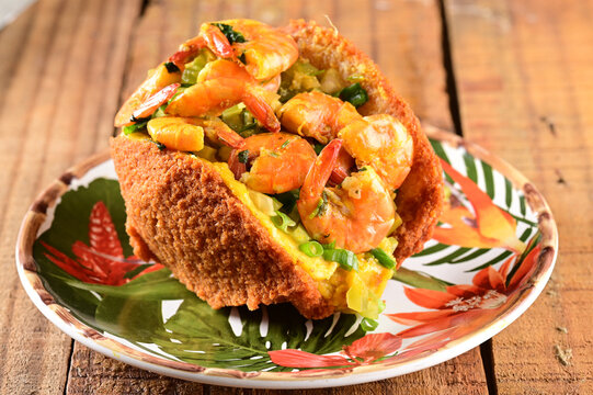 acaraje dumpling made with black-eyed pea dough, shrimp, onion and salt, and fried in palm oil typical Brazilian cuisine baiana cuisine
