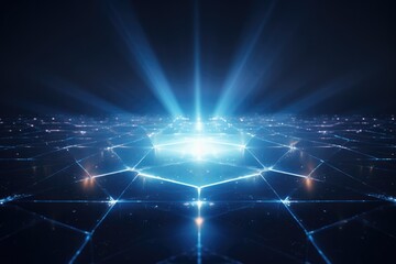 Obraz premium Futuristic technology background, Digital Geometric. Generative AI