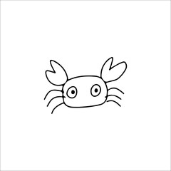 cute crab doodle vector illustration