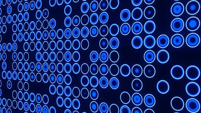 4K blue grid animation. Party or concert background. 3D rendering footage.