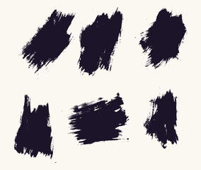 Collection of different black splash brush stroke