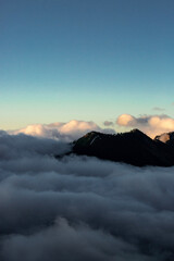 sunset in the mountains