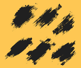 Black paint vector grunge brush collection