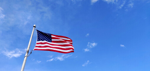 US Flag, Blue Sky