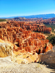 Bryce Canyon. A national park in the USA, Utah.  Beautiful views of the canyon
