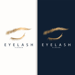 Eyelash Logo, Simple Design for Women's Care Beauty Business Brand Illustration Template - obrazy, fototapety, plakaty