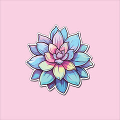 graptopetalum sticker cool colors kawaii clip art illustration