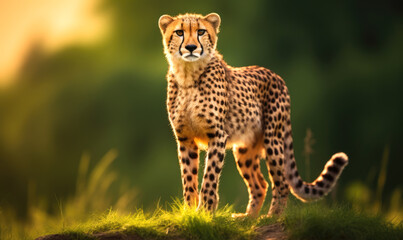 cheetah standing on hill