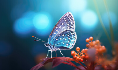 butterfly on a blue background