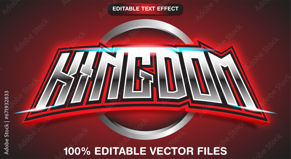 Poster kingdom text effect editable warrior and sword text style
