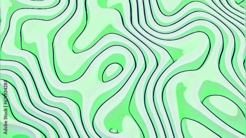Poster abstract gradient waves background. design. green tones of transforming curves.