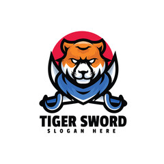 Tiger illustration logo design 