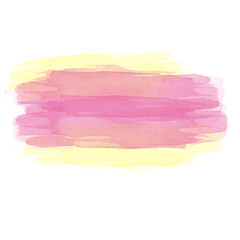 Watercolor pink & yellow background. watercolor background with clouds icons collection isolated on white background.