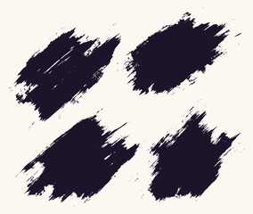 Set of abstract black brush stroke vector grunge texture - obrazy, fototapety, plakaty