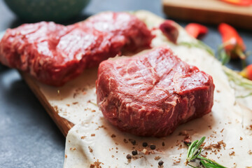 raw meat for steak