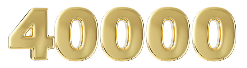 40k Follower Gold Number 3D Render