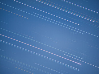 Tokyo, Japan - November 3, 2023: Star trails of Orion's sword
