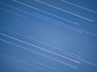 Tokyo, Japan - November 3, 2023: Star trails of Orion's sword
