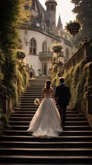 A destination wedding in a historic European castle, with centuries of history and ornate architecture.