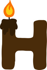 Candle Alphabet Letter H