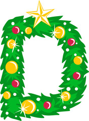 Christmas Tree Alphabet D