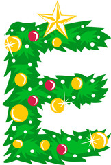 Christmas Tree Alphabet E