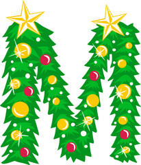 Christmas Tree Alphabet M