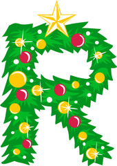 Christmas Tree Alphabet R