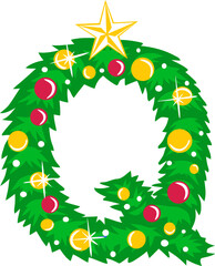Christmas Tree Alphabet Q