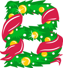 Christmas Wreath Letter B