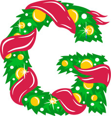 Christmas Wreath Letter G