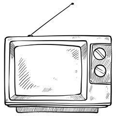 classic television handdrawn illustration
