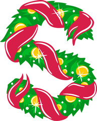 Christmas Wreath Letter S