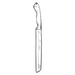 kitchen knife handdrawn illustration