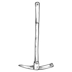 building tool hammer handdrawn